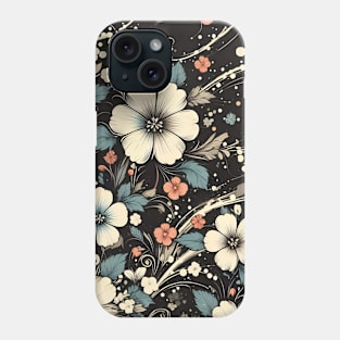 Black Floral Phone Case