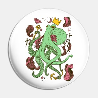 Royal Octopus - Pink and Mint Pin