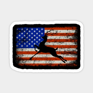 Deer Hunting American Flag Magnet