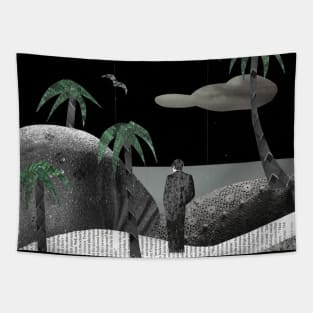 Lonely Isolated Walk at the Beach Tapestry