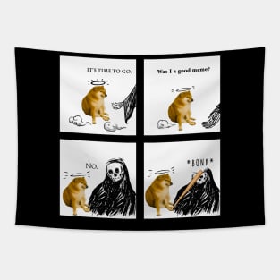 Was I A Good Meme? No. Bonk. Cheems Doge Tapestry