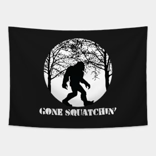 Gone Squatchin Bigfoot Hunter Tapestry