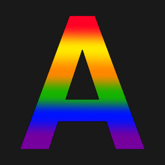 Rainbow Letter A - Rainbow - T-Shirt | TeePublic
