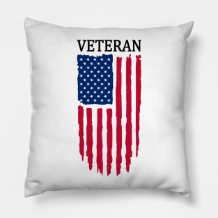 Veteran distressed Flag Pillow