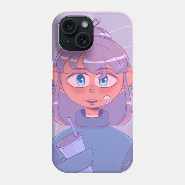 My cute girl amoung with drink Phone Case by Saahhdraws 