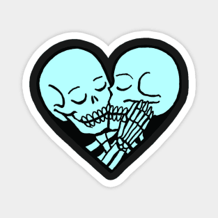 Aqua Skeleton Heart Magnet