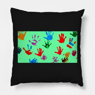 Hands of Fun kids face mask design Pillow