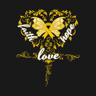 Down Syndrome Awareness Faith Hope Love Butterfly Ribbon, In This Family No One Fights Alone T-Shirt