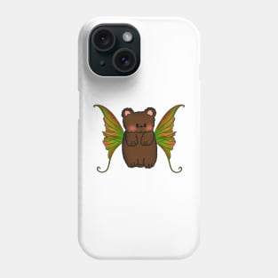 Fairy Teddy Bear with Colorful Red, Green and Orange Tie Dye Wings Phone Case