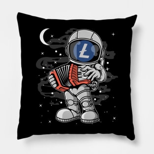 Astronaut Accordion Litecoin LTC Coin To The Moon Crypto Token Cryptocurrency Blockchain Wallet Birthday Gift For Men Women Kids Pillow