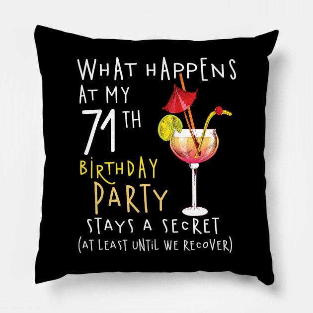 71Th Birthday - What Happens 71Th Birthday Pillow by jrgenbode