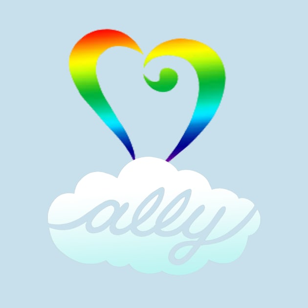 Rainbow Heart LGBT Ally Shirt by AdrienneAllen