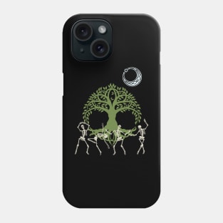 dancing skeletons with nordic tree of life Phone Case