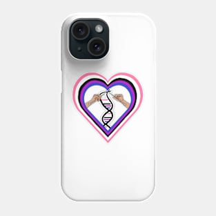 Genderfluid Pride Flag Knitted DNA Heart Phone Case