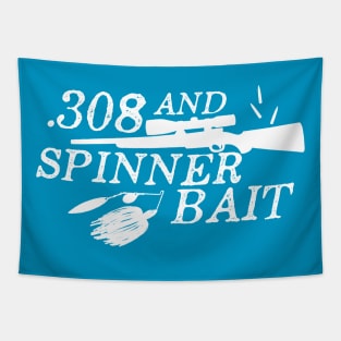 308 and Spinner Bait, Hunting and Fishing Tapestry