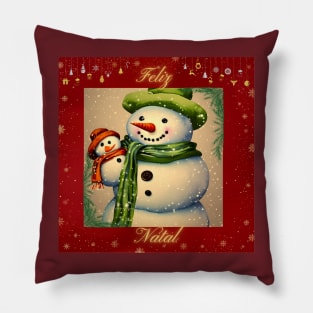 Feliz Natal de Boneco de Neve e Bebê de Neve Pillow