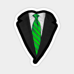 Green Suit Up! Realistic Suit and Tie Costume for Business Casual Magnet