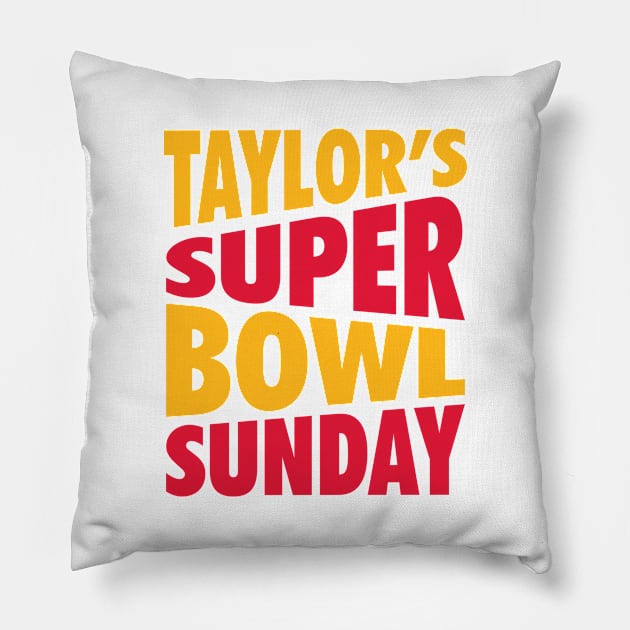 Taylor Super Bowl Sunday Pillow by GraciafyShine