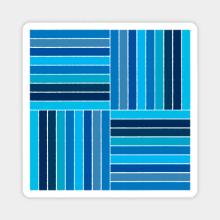 Four Blocks of Nine Stripes of Blue Magnet