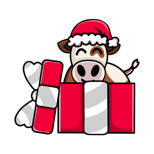 Cute Simmental Cow in Christmas Gift T-Shirt