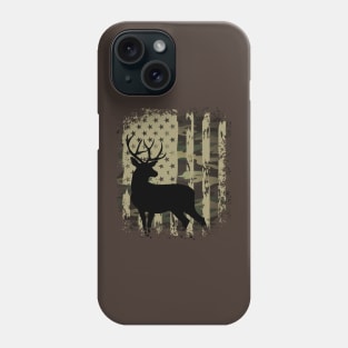 Camo US Flag Deer Elk Buck Camoflage Hunting Hunter Dad Phone Case