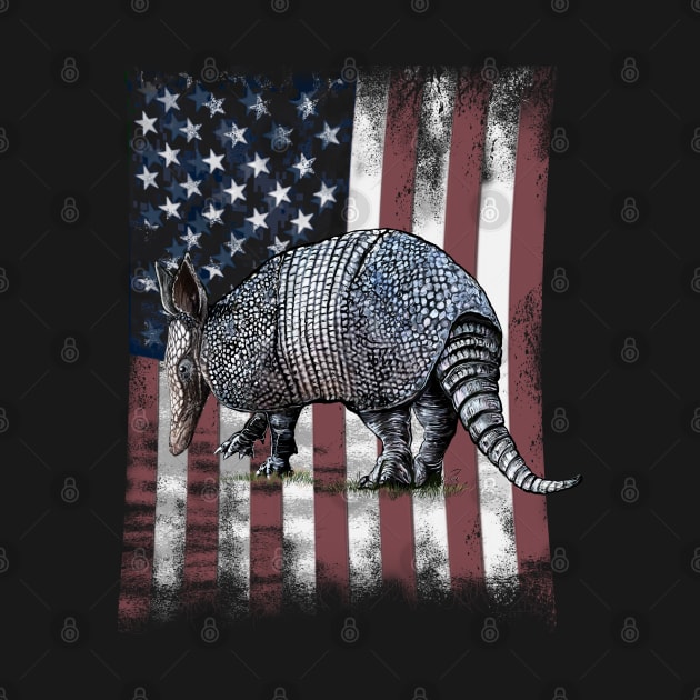 Armadillo US Flag USA America by Dual Rogue