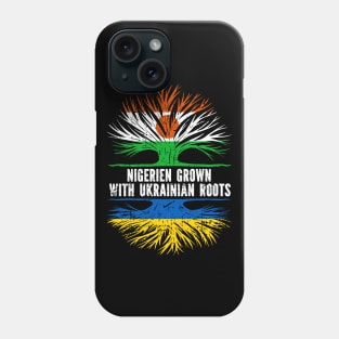 Nigerien Grown with Ukrainian Roots Flag Phone Case