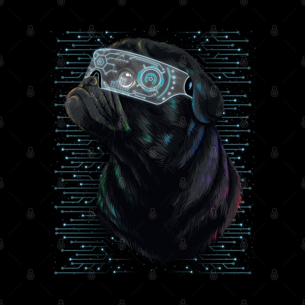 High Tech Black Pug by Pennelli Studio