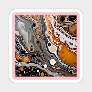 Caramel Swirls in Abstract Monochrome Magnet