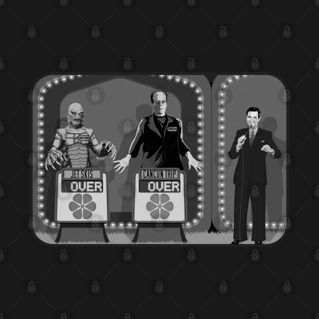 Double Over (B&W) (Universal Monsters/Price is Right) by PlaidDesign