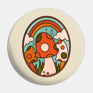 Stained Glass Mushroom Pin