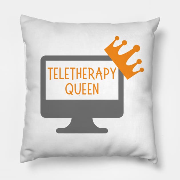 Funny Teletherapy Design for Virtual Therapists Pillow by Hopscotch Shop Gifts