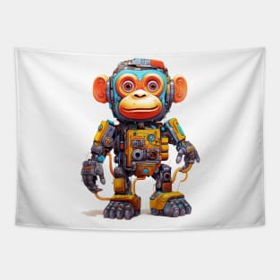 Cartoon monkey robots. T-Shirt, Sticker. Tapestry