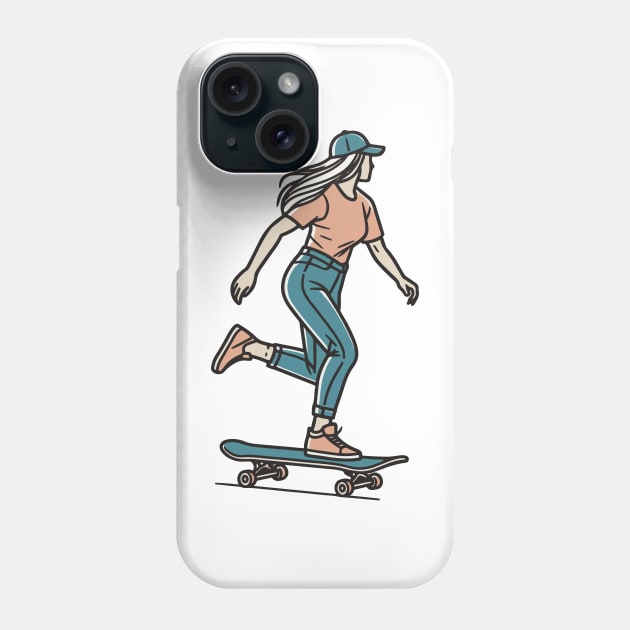 Skater Girl Phone Case by Green Dreads