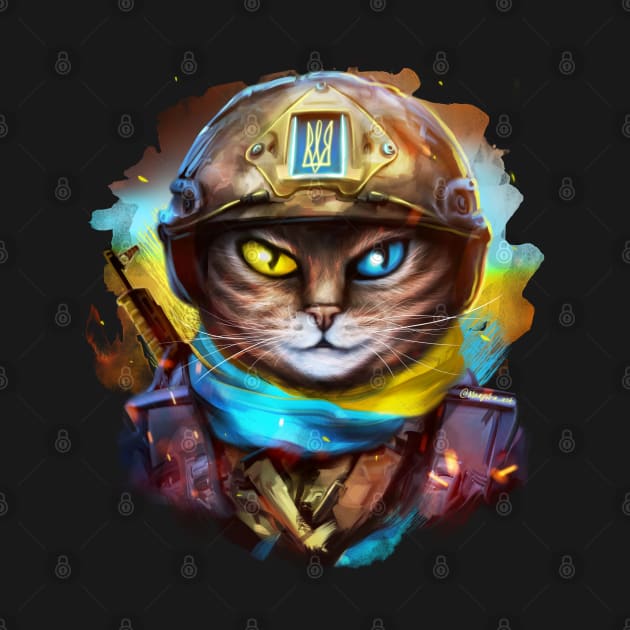 Cat Ukrainian Soldier by Marysha_art