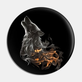 smokey wolf Pin