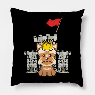 Funny yorkshire terrier is the king of the castle Pillow