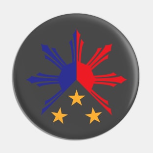 Tribal Philippines Filipino Sun and Stars Flag by AiReal Apparel Pin