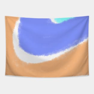 Orange blue purple watercolor art Tapestry