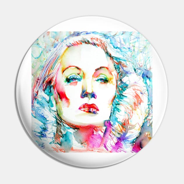 MARLENE DIETRICH watercolor and ink portrait Pin by lautir