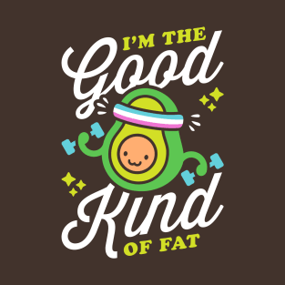 I'm The Good Kind Of Fat (Retro Cartoon) Funny Avocado Pun T-Shirt