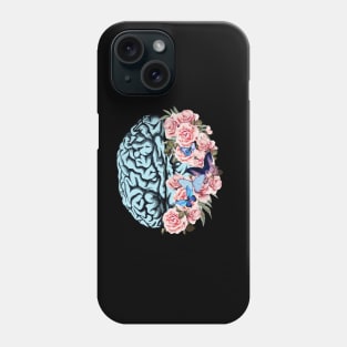 Butterflies  Blue Brain and pink roses, Positivity, Health, Mental, Depression, Anxiety, Mental Iliness Phone Case