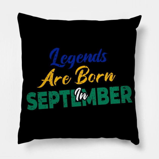 legends are born in september Pillow by yazriltri_dsgn