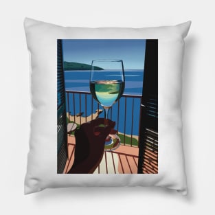 Wine Ocean view Europe Ilustration Pillow