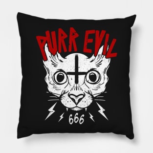 PURR EVIL - SATANIC CAT - OCCULT CAT - FUNNY CAT OCCULT Pillow