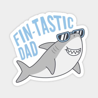 Funny Fin-tastic Dad Shark With Shades Magnet