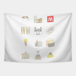 Rome Icons Tapestry