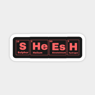 Sheesh Text Periodic Table Slogan Red Magnet