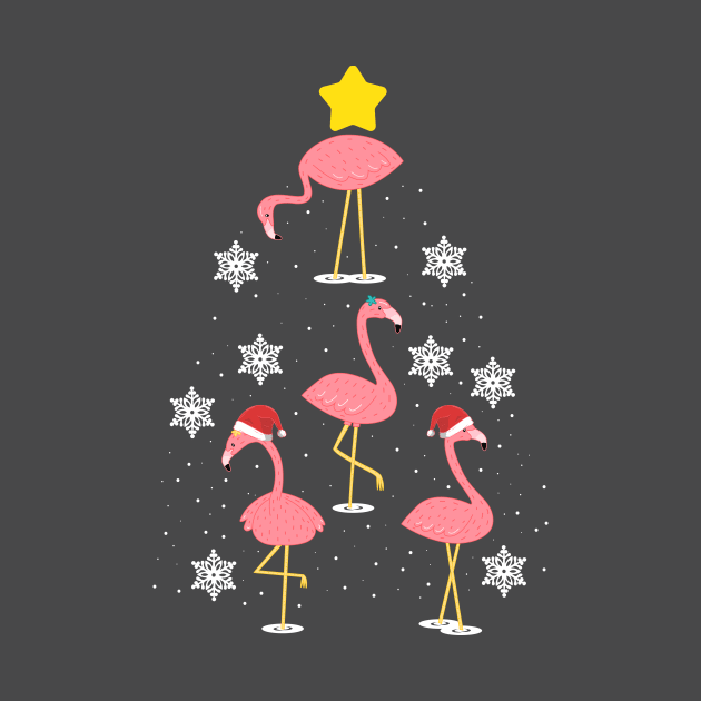 Funny Flamingo Christmas Tree by Skylane