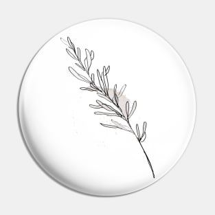 One Line Leaves Botanical Abstract Pin